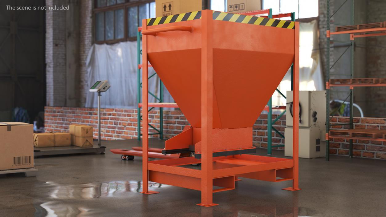 3D model Forklift Silo Container Orange