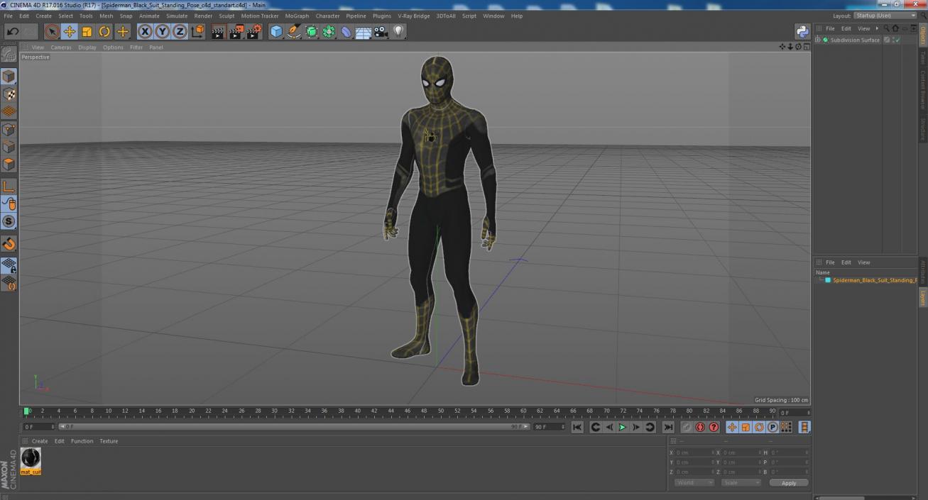 Spiderman Black Suit Standing Pose 3D model