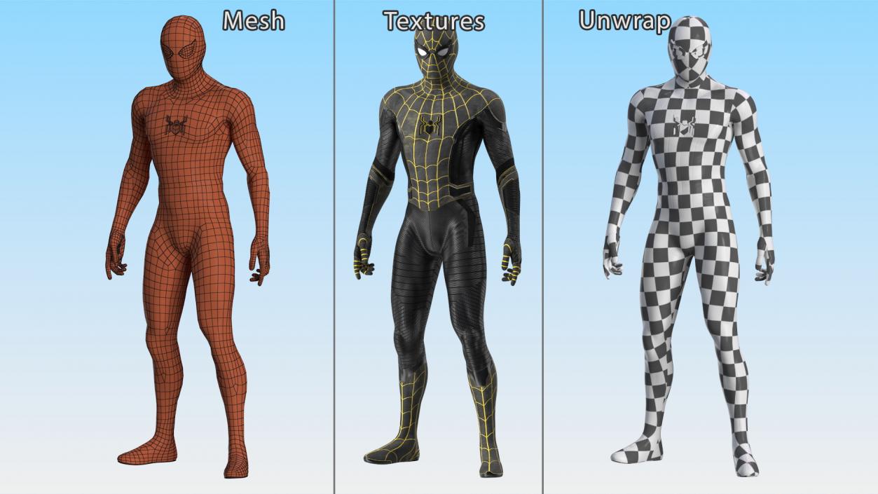 Spiderman Black Suit Standing Pose 3D model