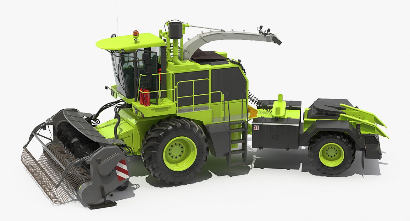 Forage Harvester Combine Generic Rigged 3D model