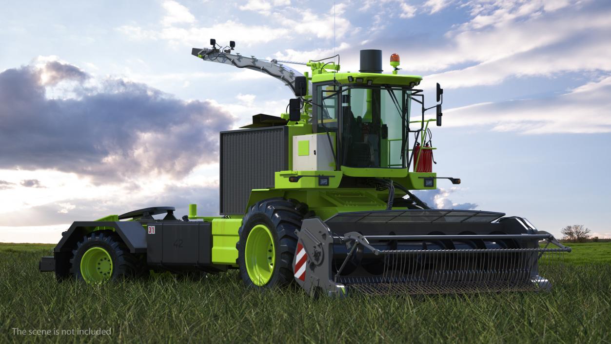 Forage Harvester Combine Generic Rigged 3D model