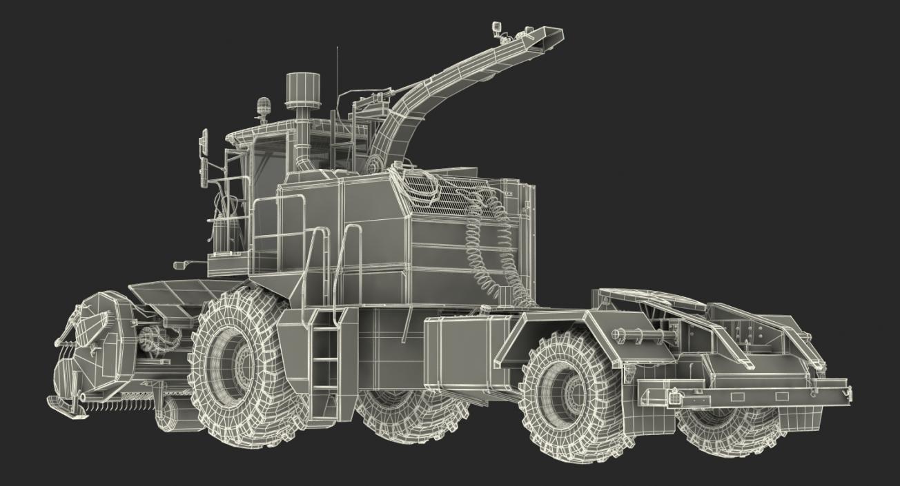 Forage Harvester Combine Generic Rigged 3D model