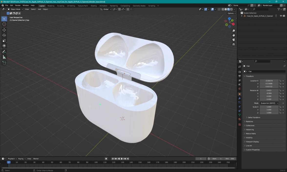 3D Case for Apple AirPods 4 Opened