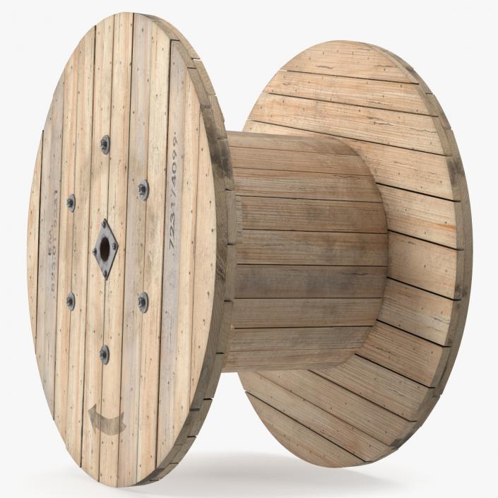 3D Wooden Cable Reel Empty model