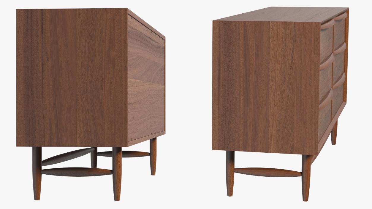 Lenia Walnut Sideboard 3D