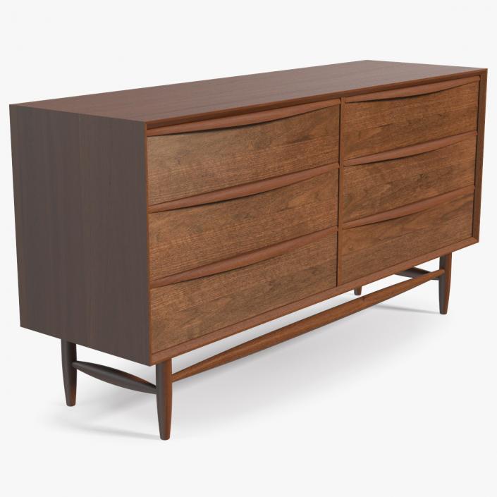 Lenia Walnut Sideboard 3D