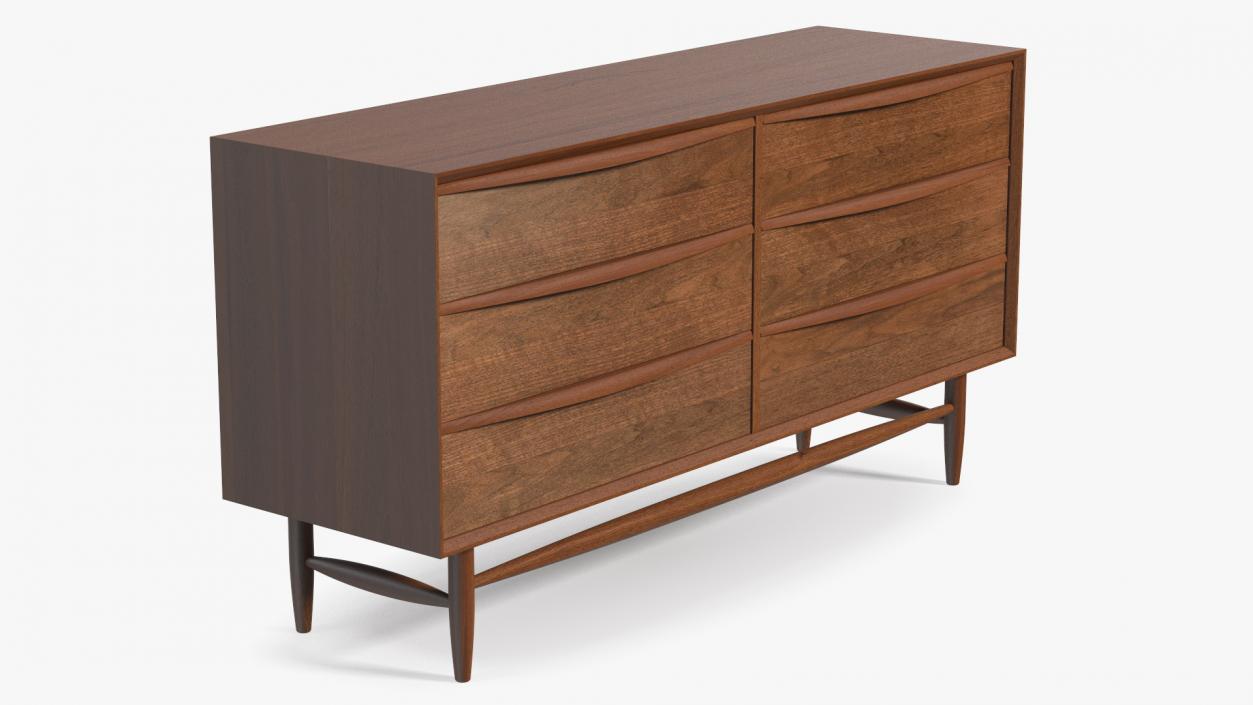 Lenia Walnut Sideboard 3D