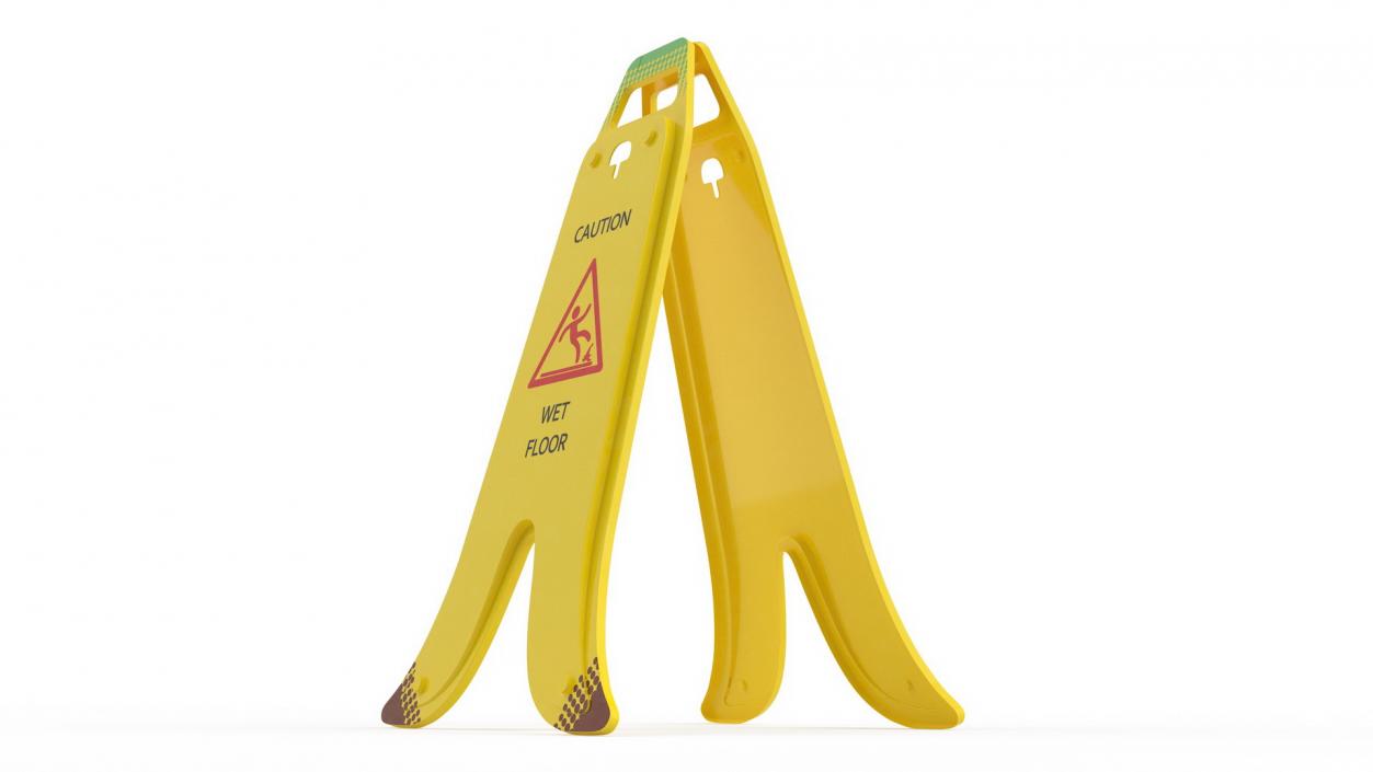 Folding Sign Wet Floor 3D