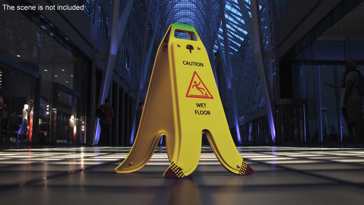 Folding Sign Wet Floor 3D