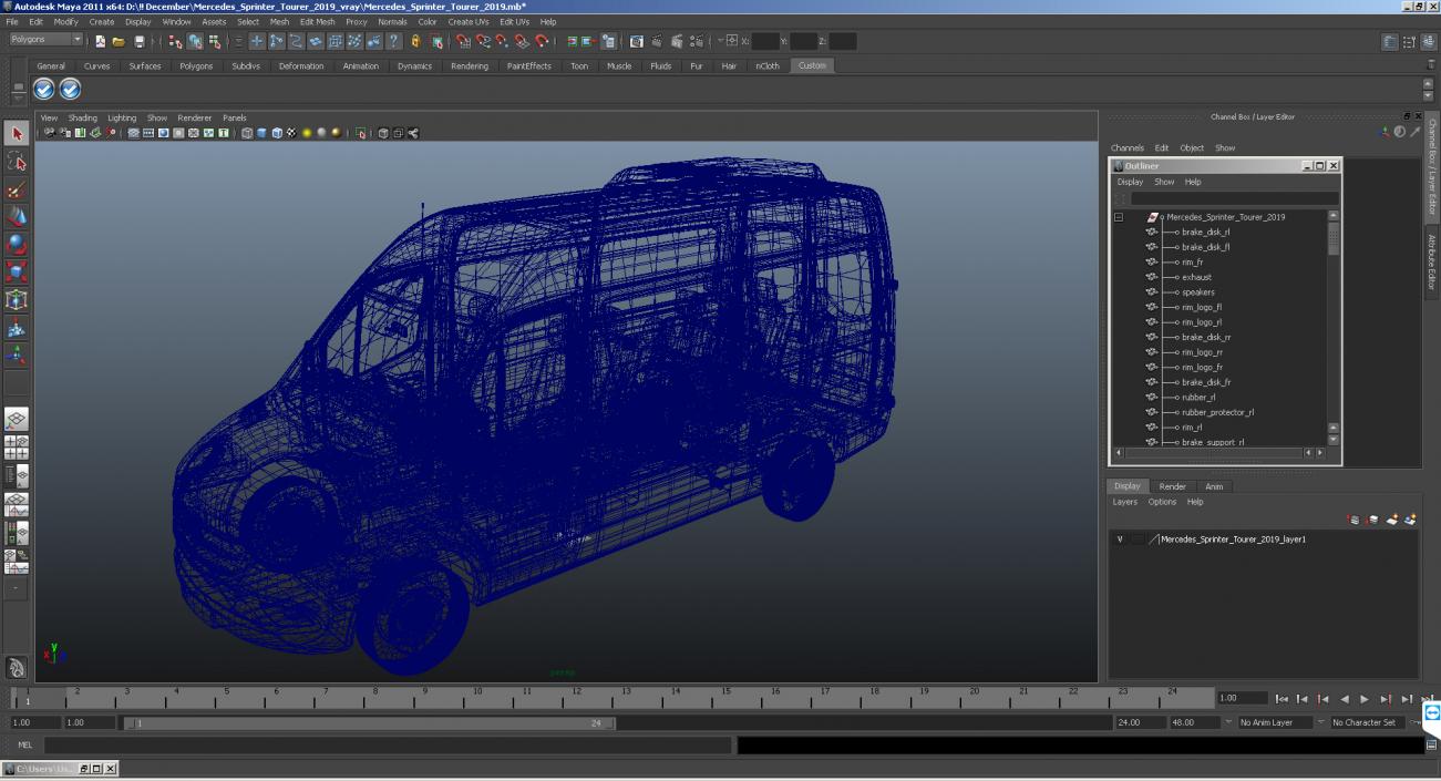 Mercedes Sprinter Tourer 2019 3D model