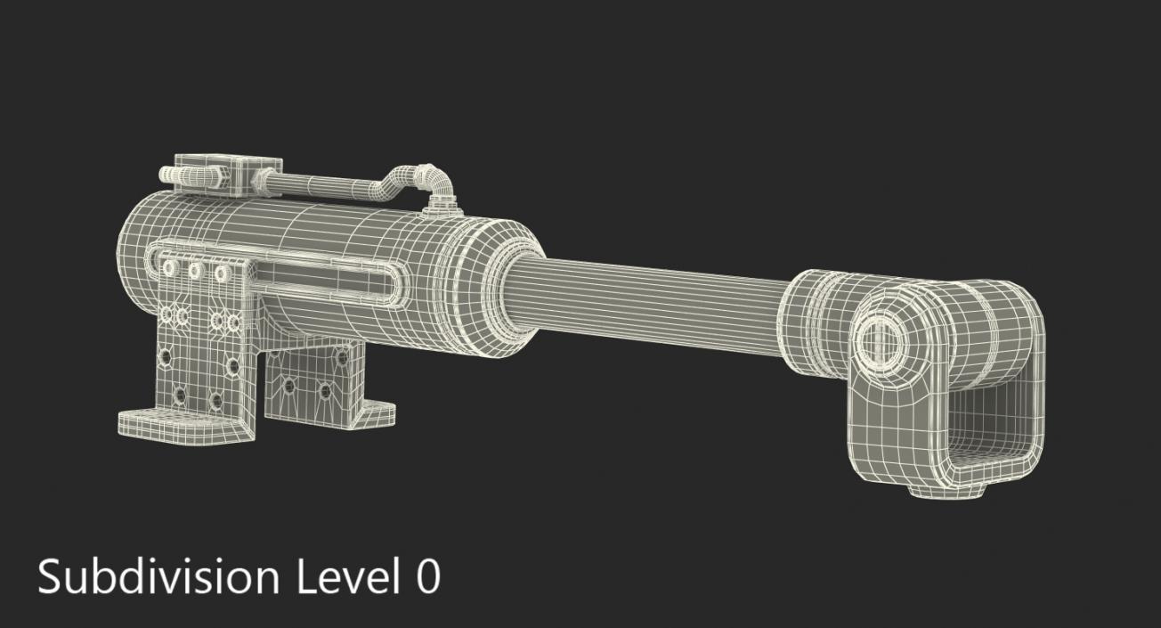 Anodized Hydraulic Cylinder 6 3D model