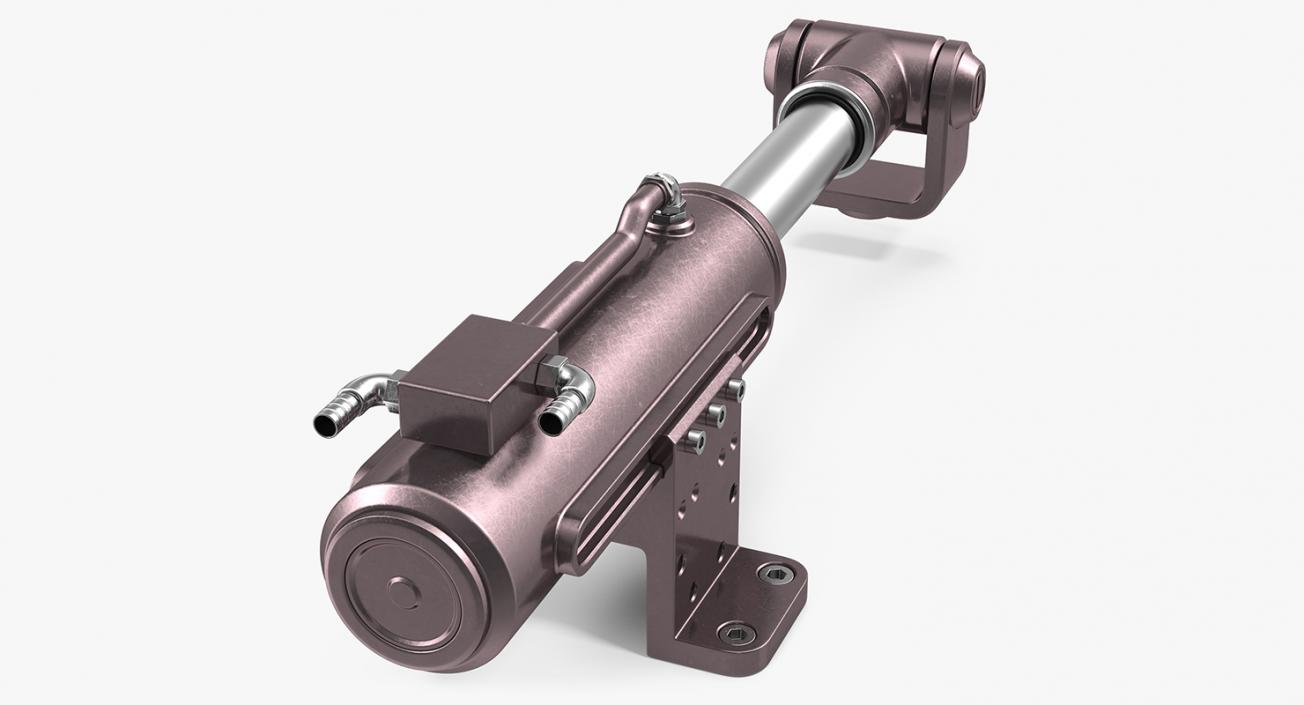 Anodized Hydraulic Cylinder 6 3D model