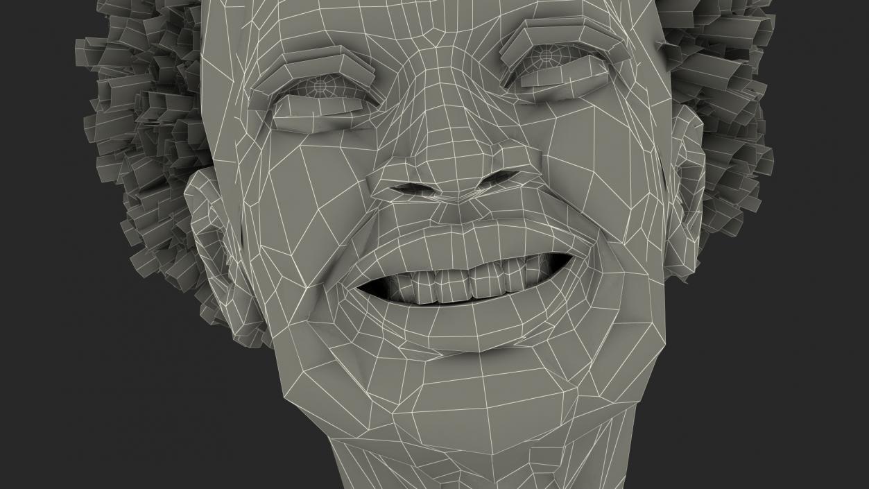 3D model Elderly Afro American Woman Head Smiling