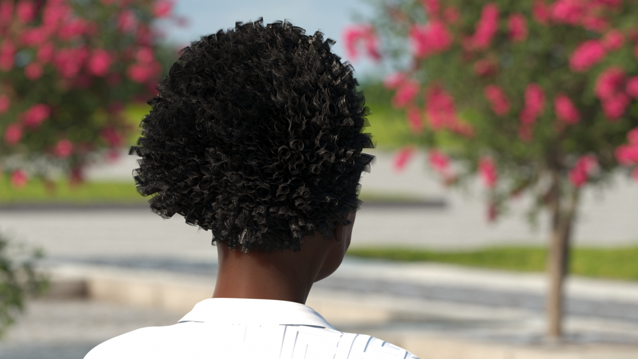 3D model Elderly Afro American Woman Head Smiling