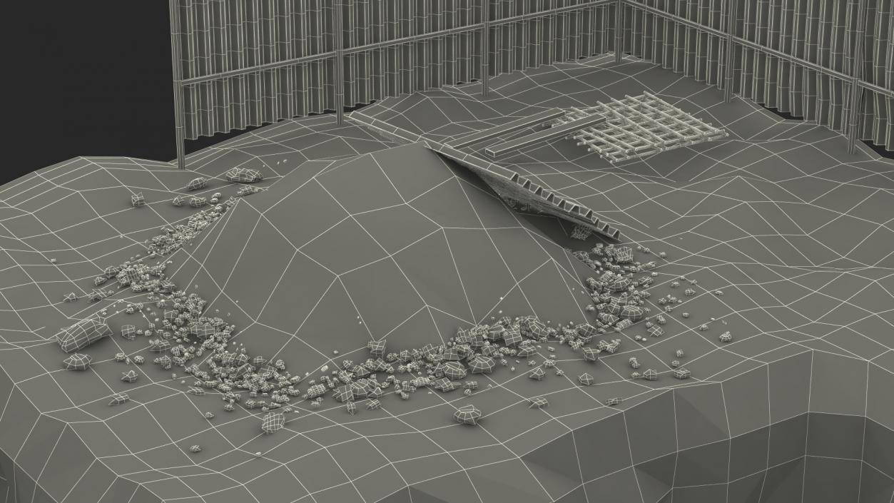 3D Excavation Site with Foundations and Fences model