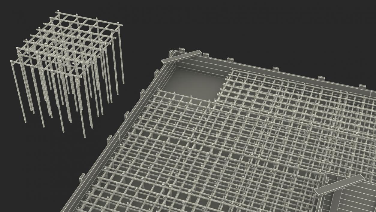 3D Excavation Site with Foundations and Fences model