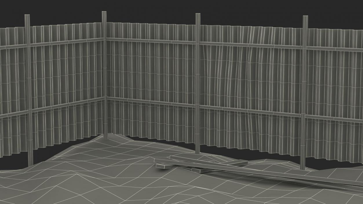 3D Excavation Site with Foundations and Fences model