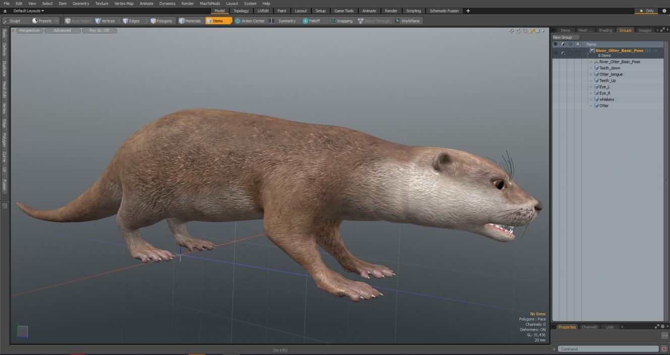 River Otter Basic Pose 3D