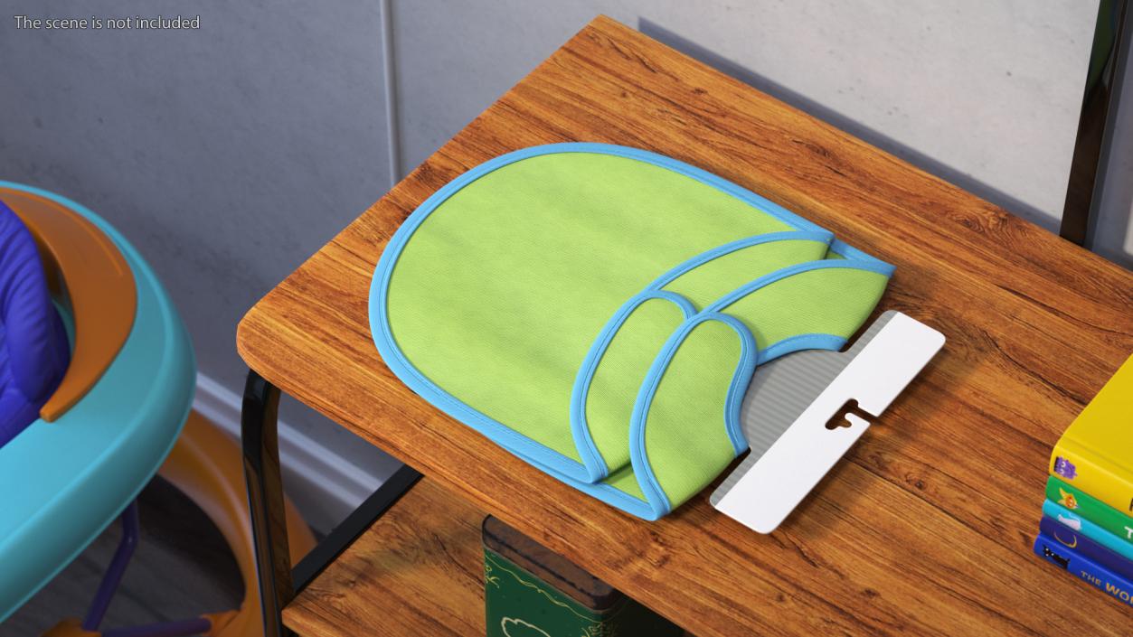 3D Cardboard Hanger with Two Green Baby Bibs