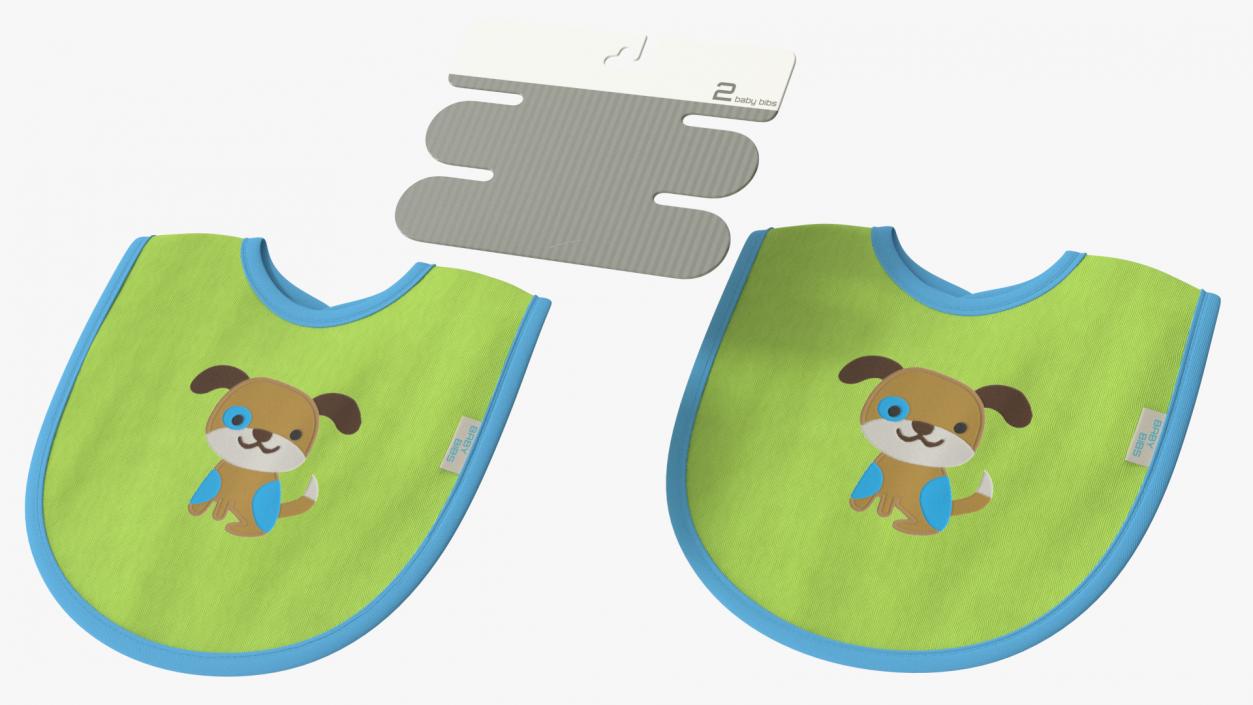 3D Cardboard Hanger with Two Green Baby Bibs