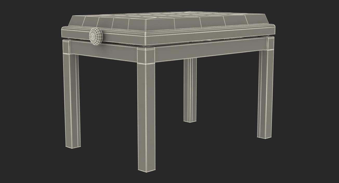 White Piano Bench 3D