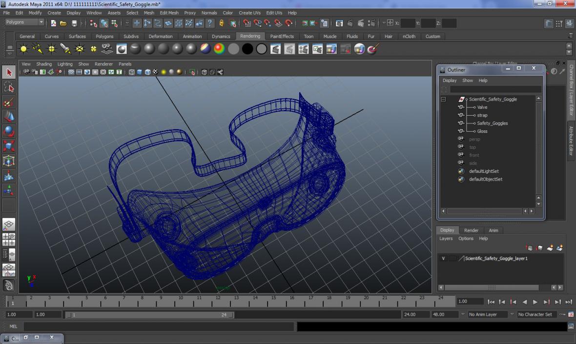 Scientific Safety Goggle 3D model