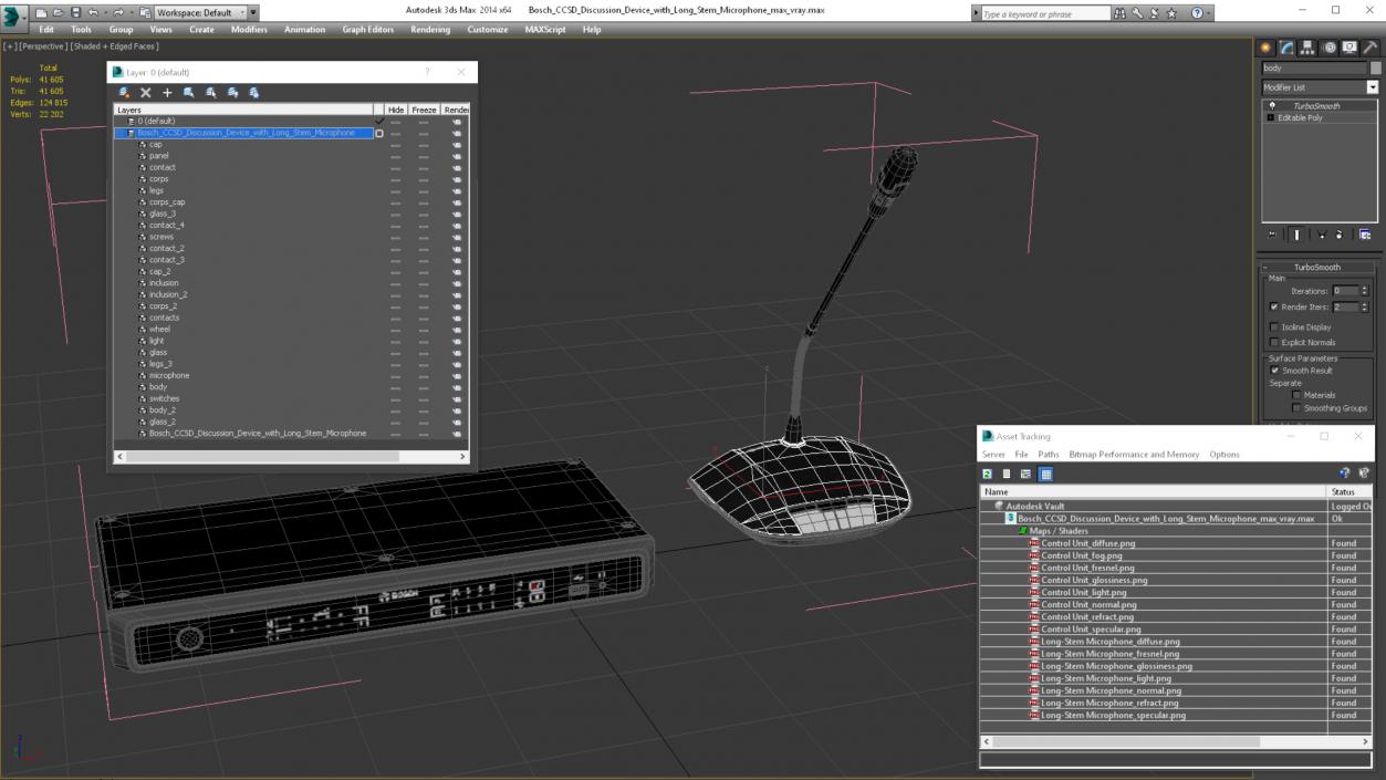 Bosch CCSD Discussion Device with Long Stem Microphone 3D model