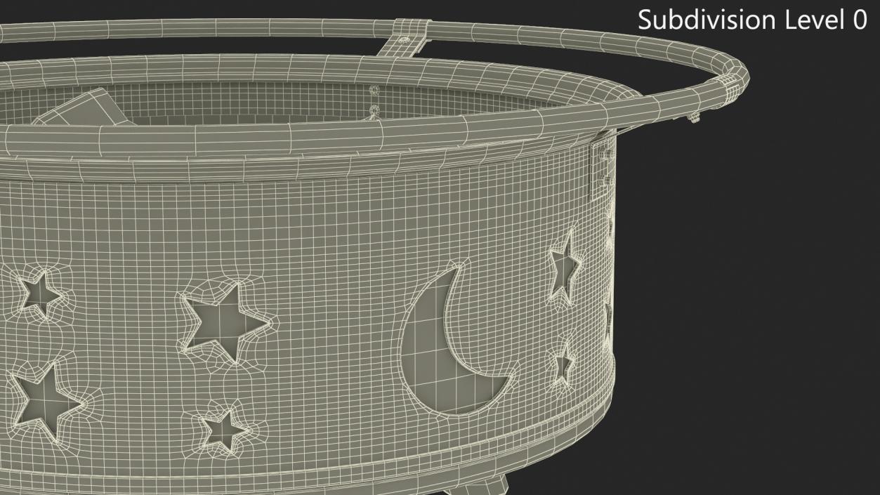 3D model Outdoor Fire Pit with Firewood Open