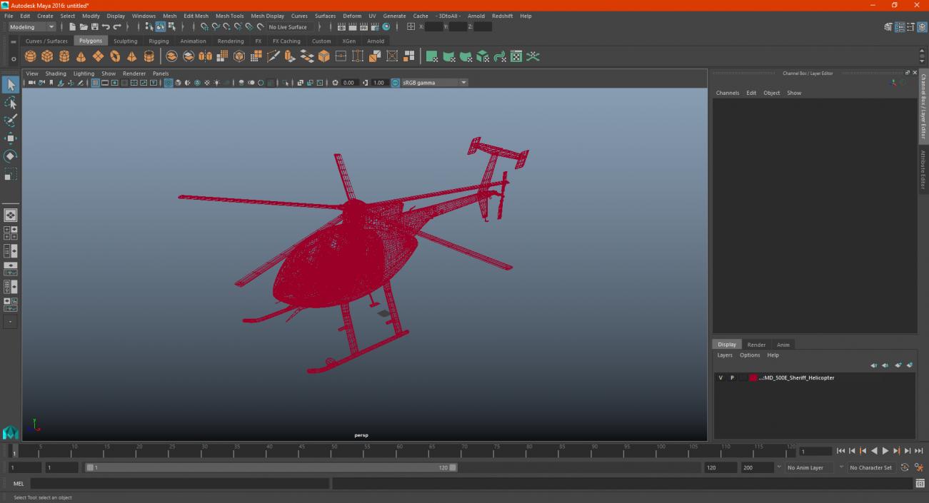 3D MD 500E Sheriff Helicopter