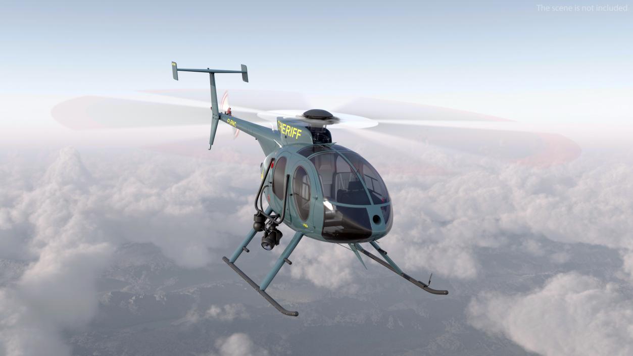 3D MD 500E Sheriff Helicopter