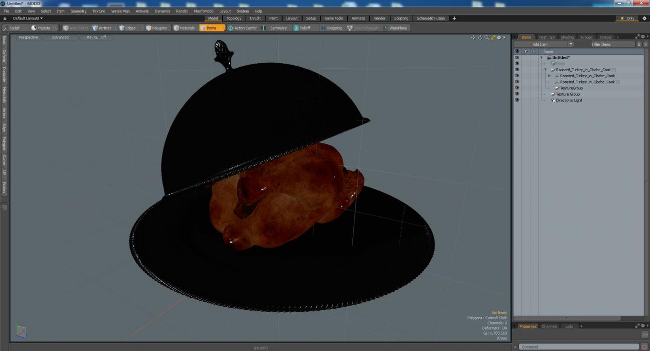 Roasted Turkey in Cloche Cook 3D model