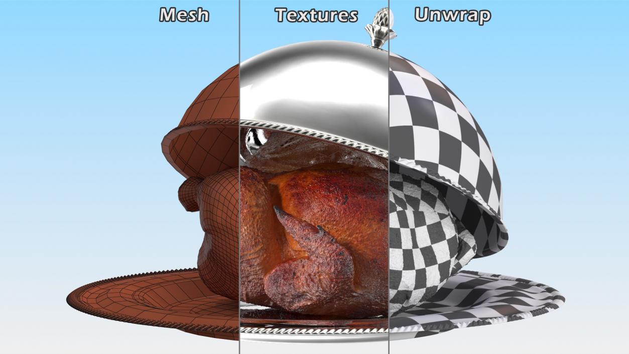 Roasted Turkey in Cloche Cook 3D model