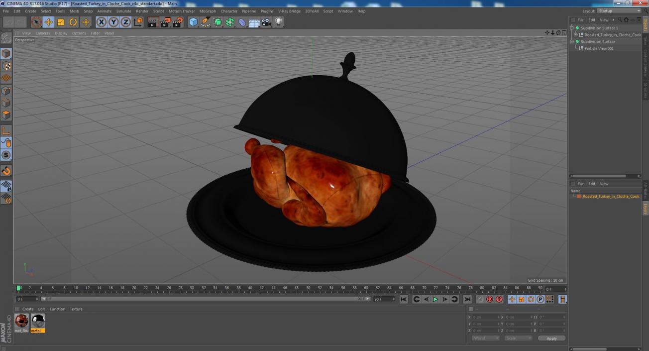 Roasted Turkey in Cloche Cook 3D model