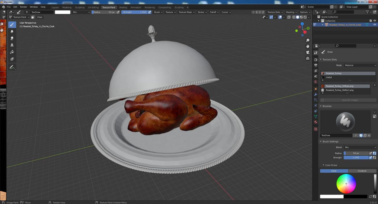 Roasted Turkey in Cloche Cook 3D model