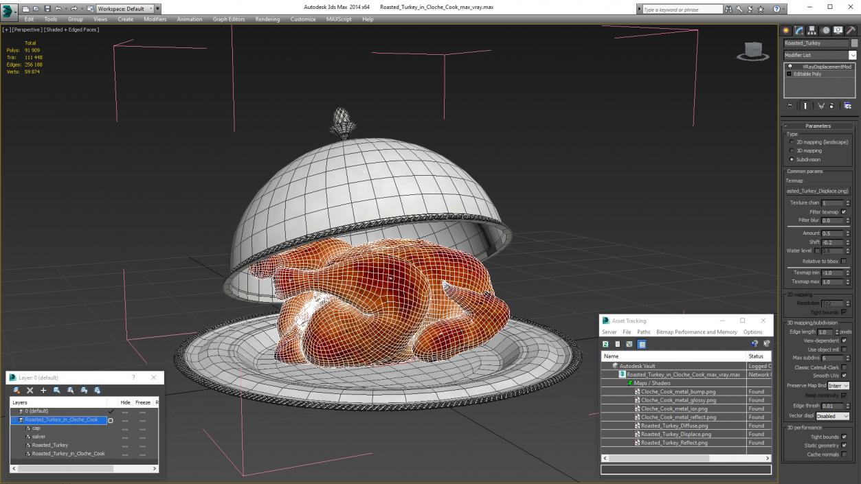 Roasted Turkey in Cloche Cook 3D model