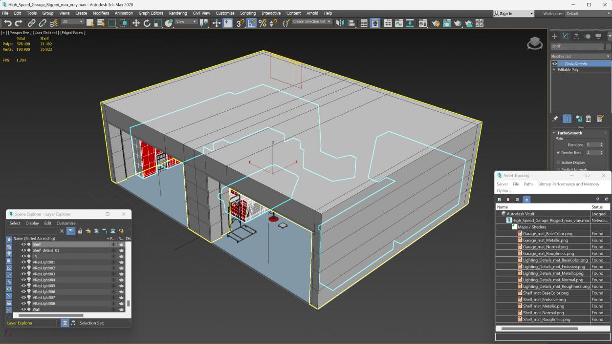 High Speed Garage Rigged 3D model