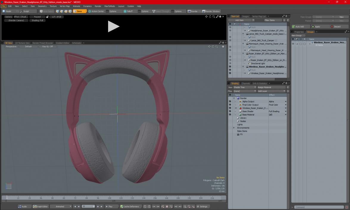 Wireless Razer Kraken Headphones BT Kitty Edition 3D model