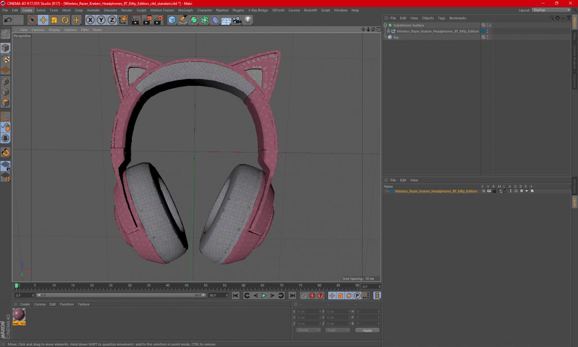 Wireless Razer Kraken Headphones BT Kitty Edition 3D model