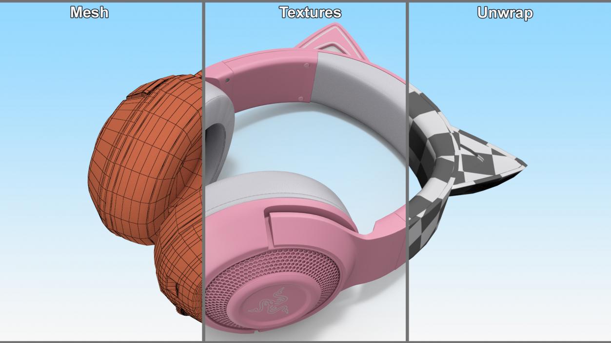 Wireless Razer Kraken Headphones BT Kitty Edition 3D model