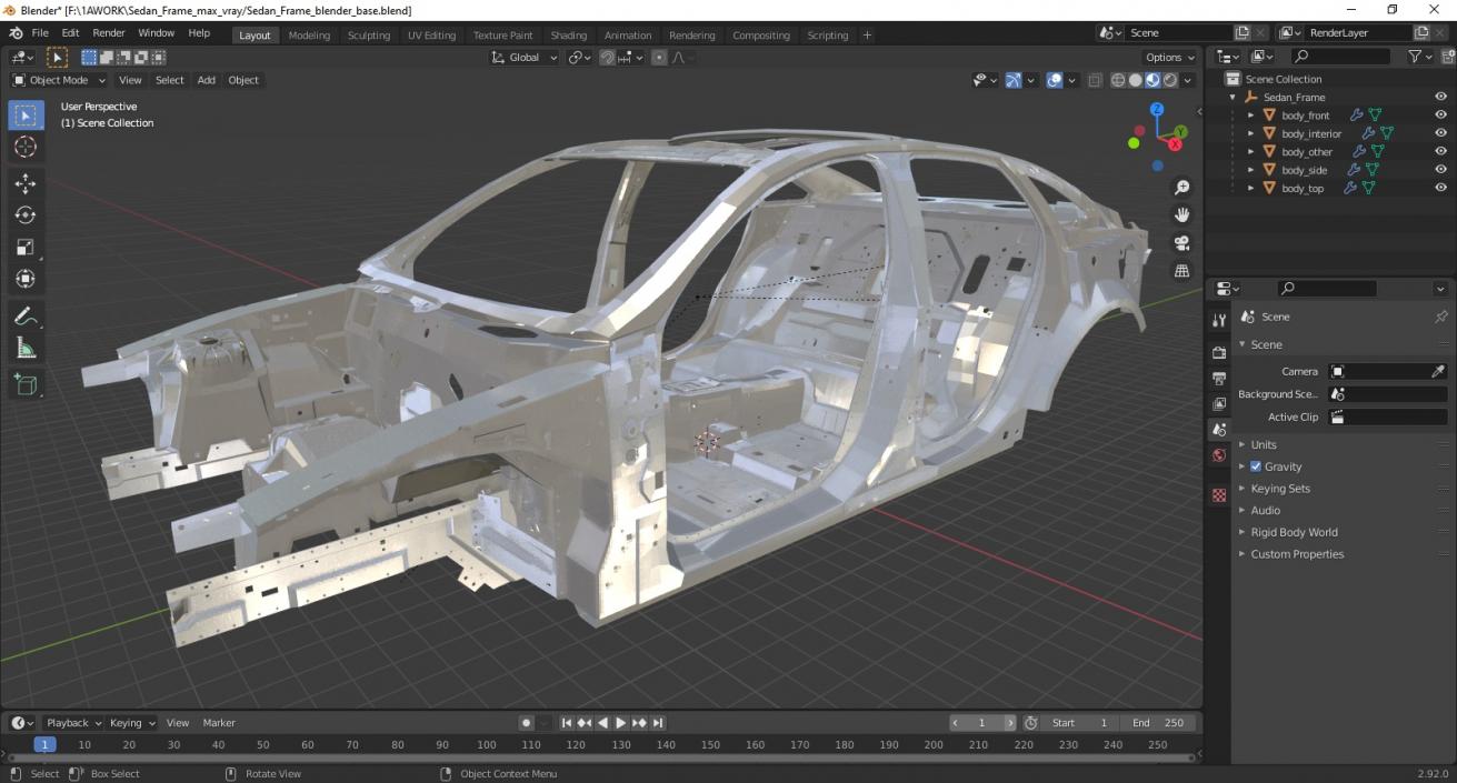 3D Sedan Frame