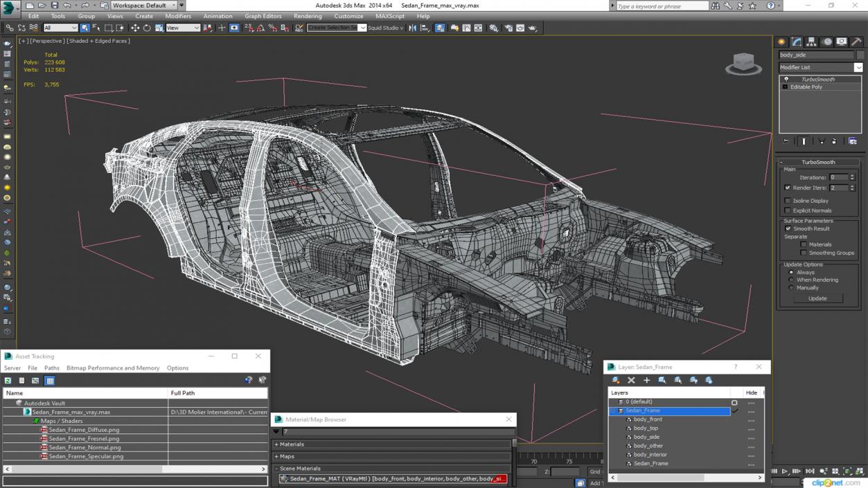 3D Sedan Frame