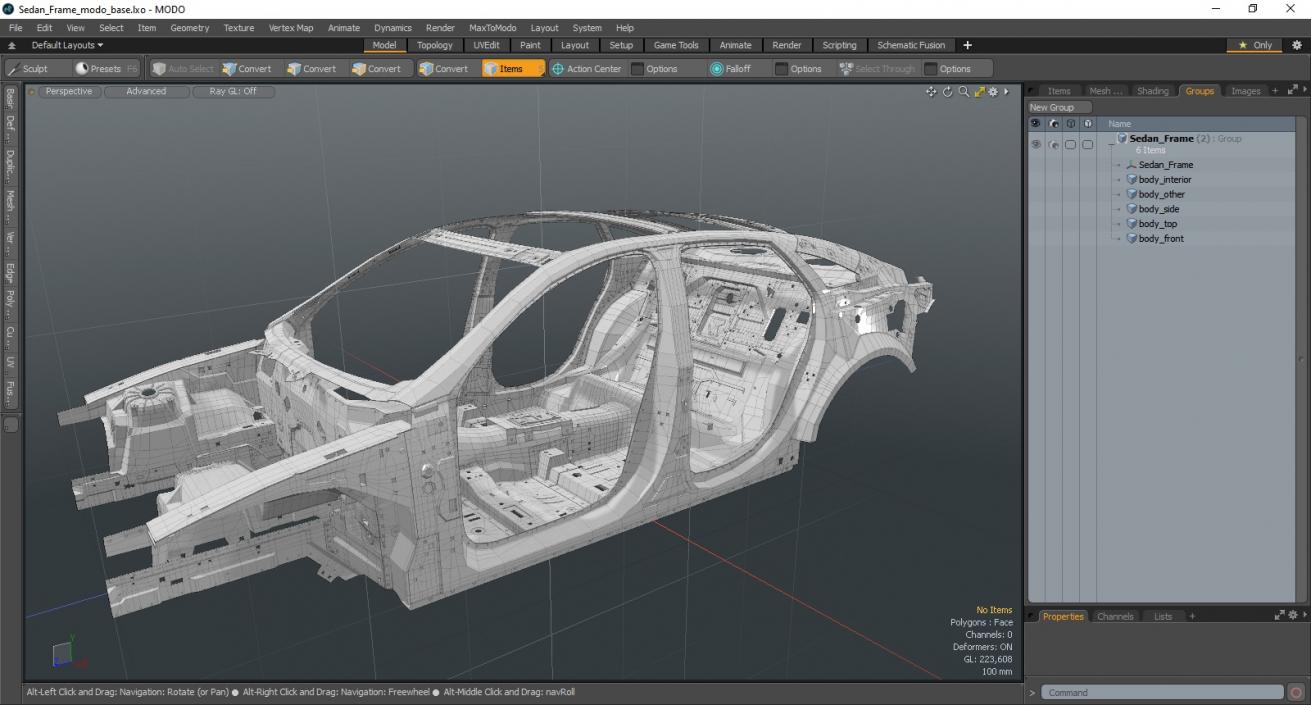 3D Sedan Frame