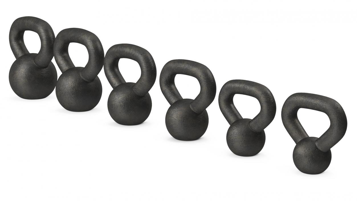 3D Solid Cast Iron Kettlebell Weights Set 5-50lbs