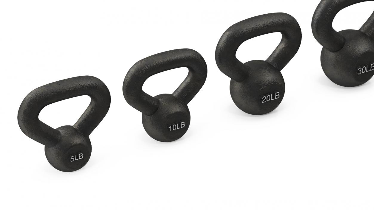 3D Solid Cast Iron Kettlebell Weights Set 5-50lbs