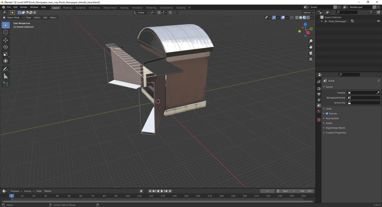 3D model Kiosk Newspaper