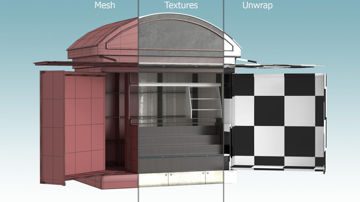 3D model Kiosk Newspaper