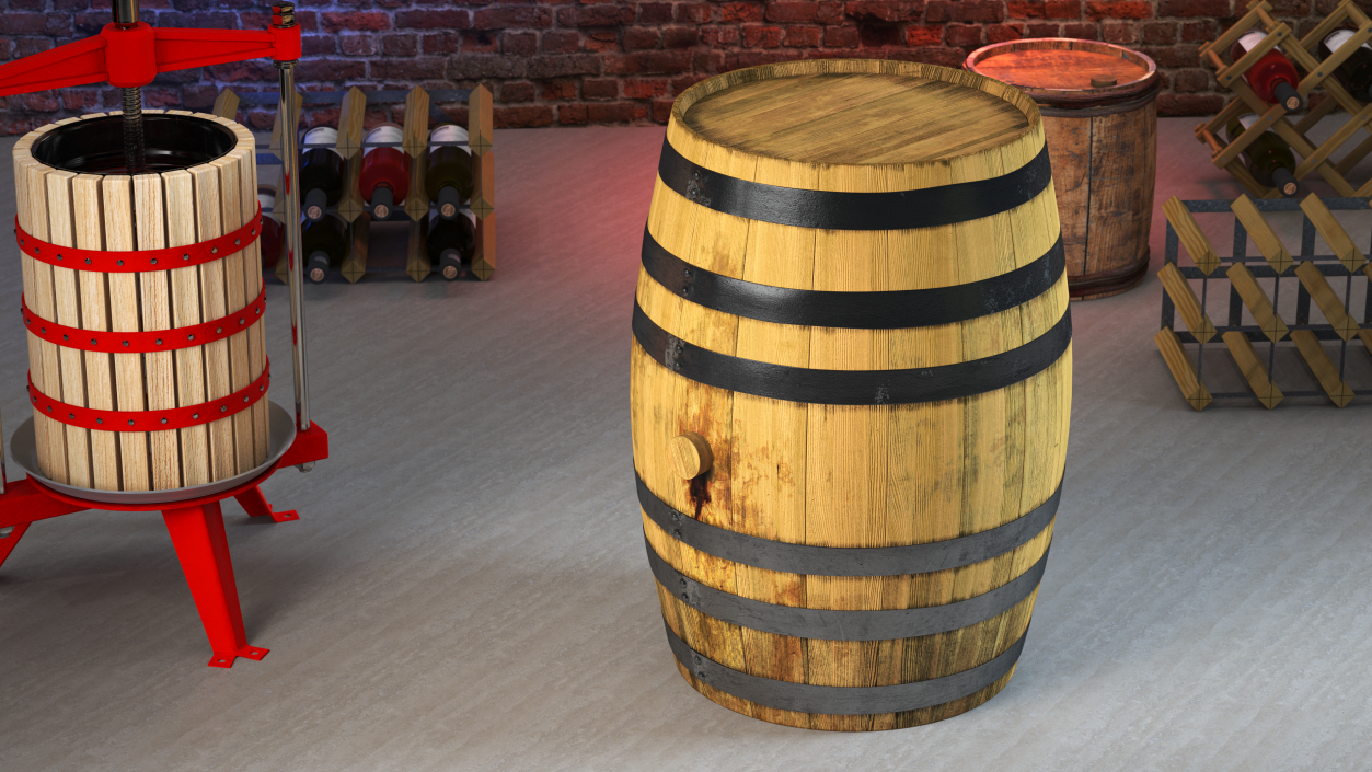 Whiskey Barrel 3D model