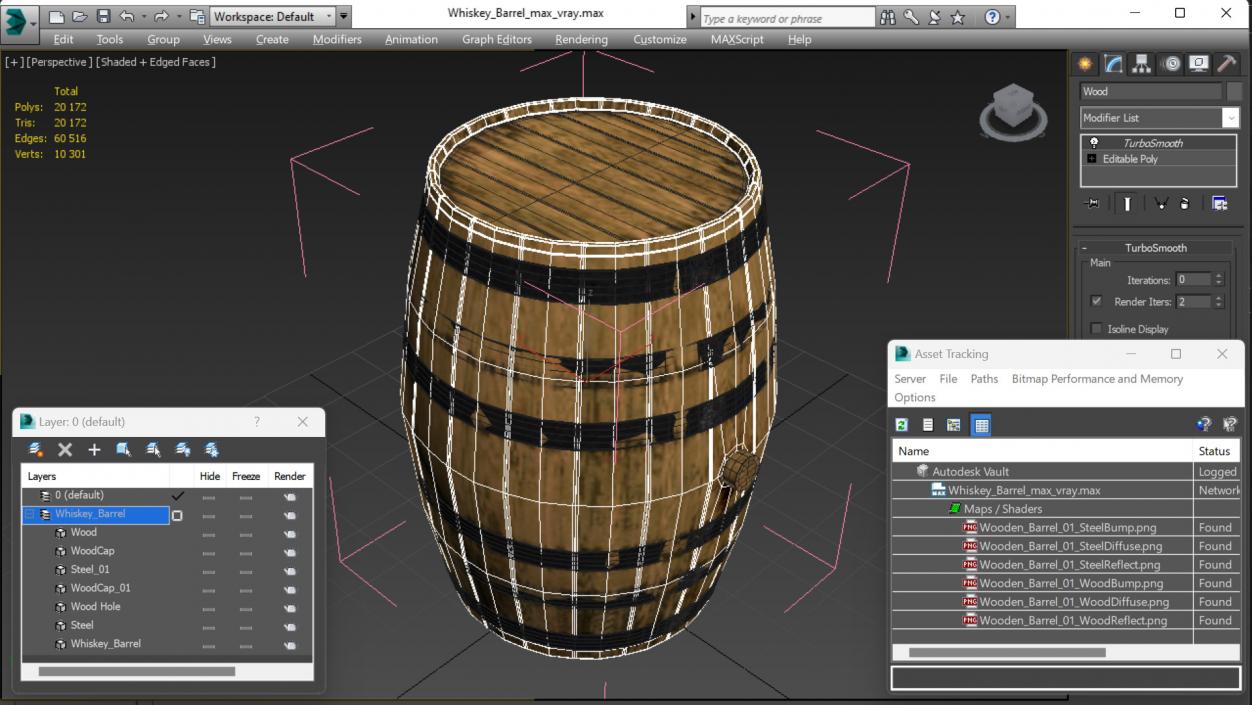 Whiskey Barrel 3D model