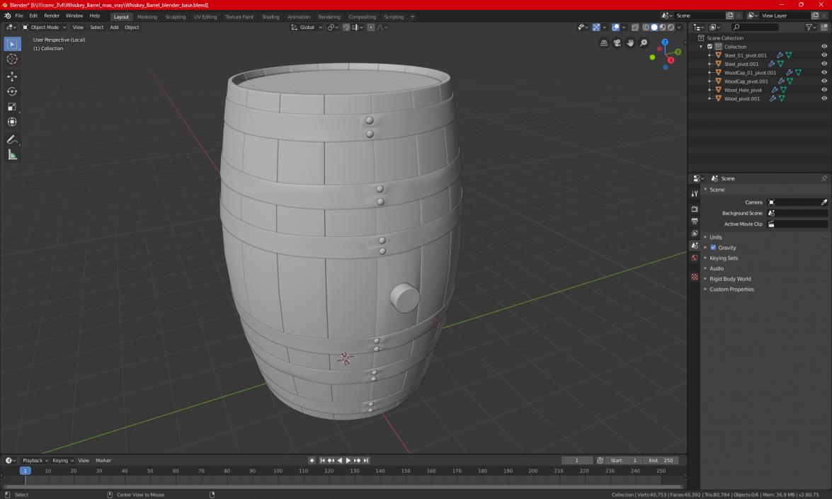 Whiskey Barrel 3D model