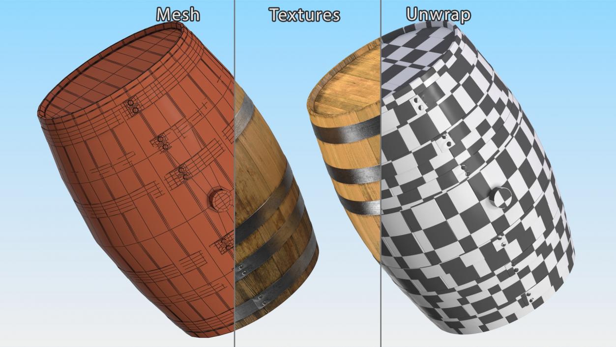 Whiskey Barrel 3D model